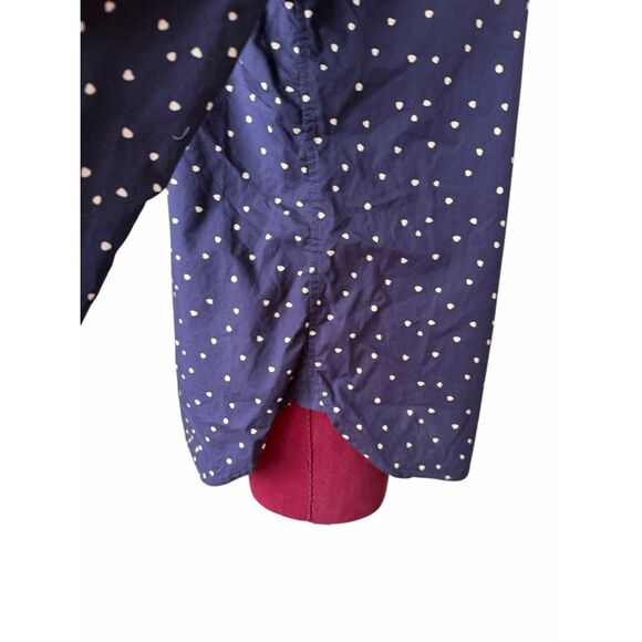 Garnet Hill Button Down Shirt Polka Dot Blue Preppy Career size 8 - Picture 10 of 11